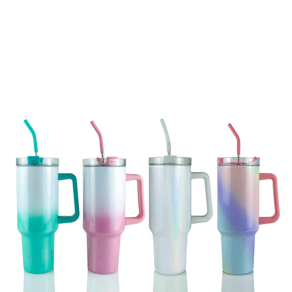 40oz SUBLIMATION CLEAR TRAVELER TUMBLER