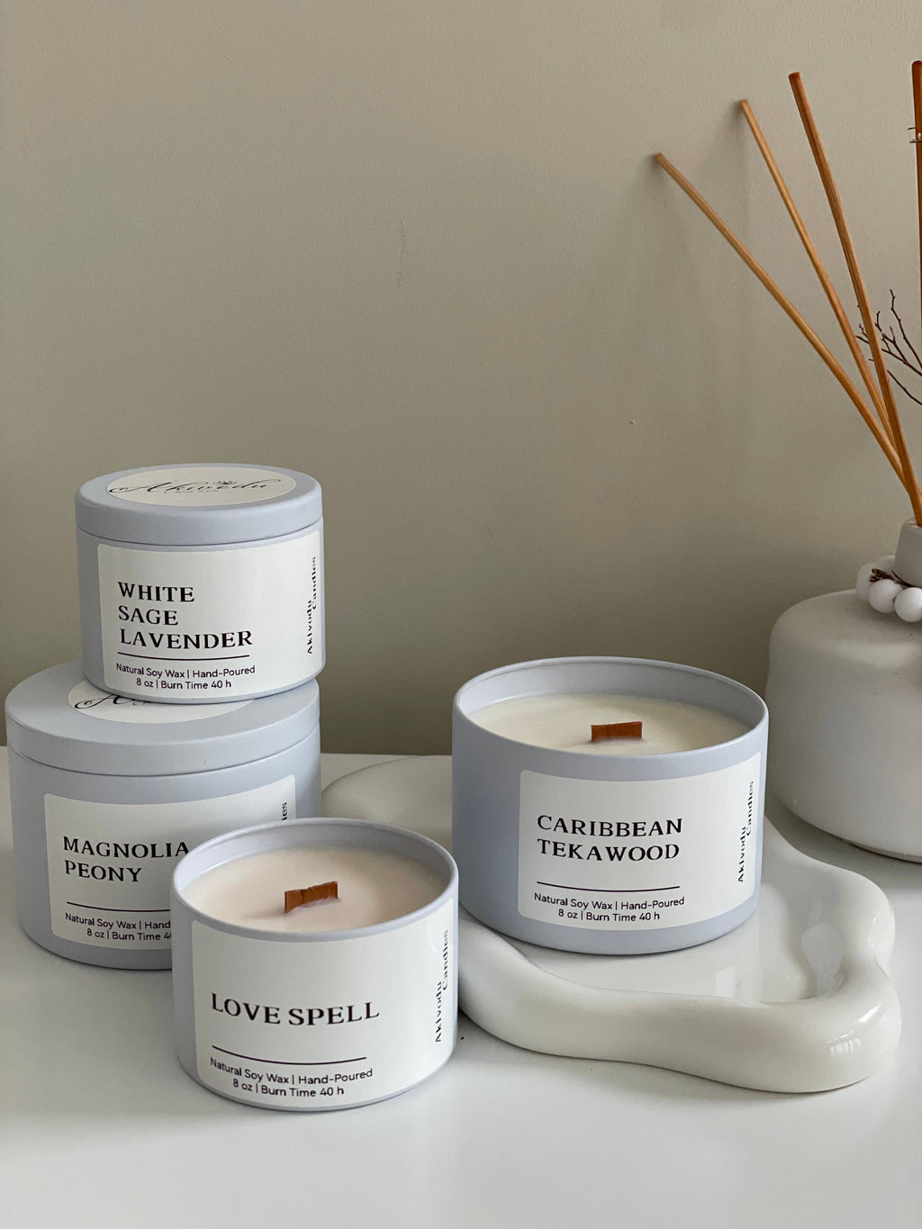 Wood Wick Candle 4 oz- Multiple scents