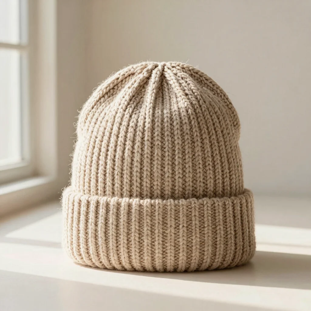 Ribbed Hand-Knit Beanie